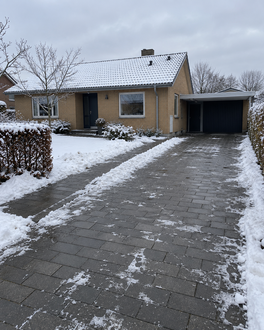 Tr&aelig;hus med terrasse og have